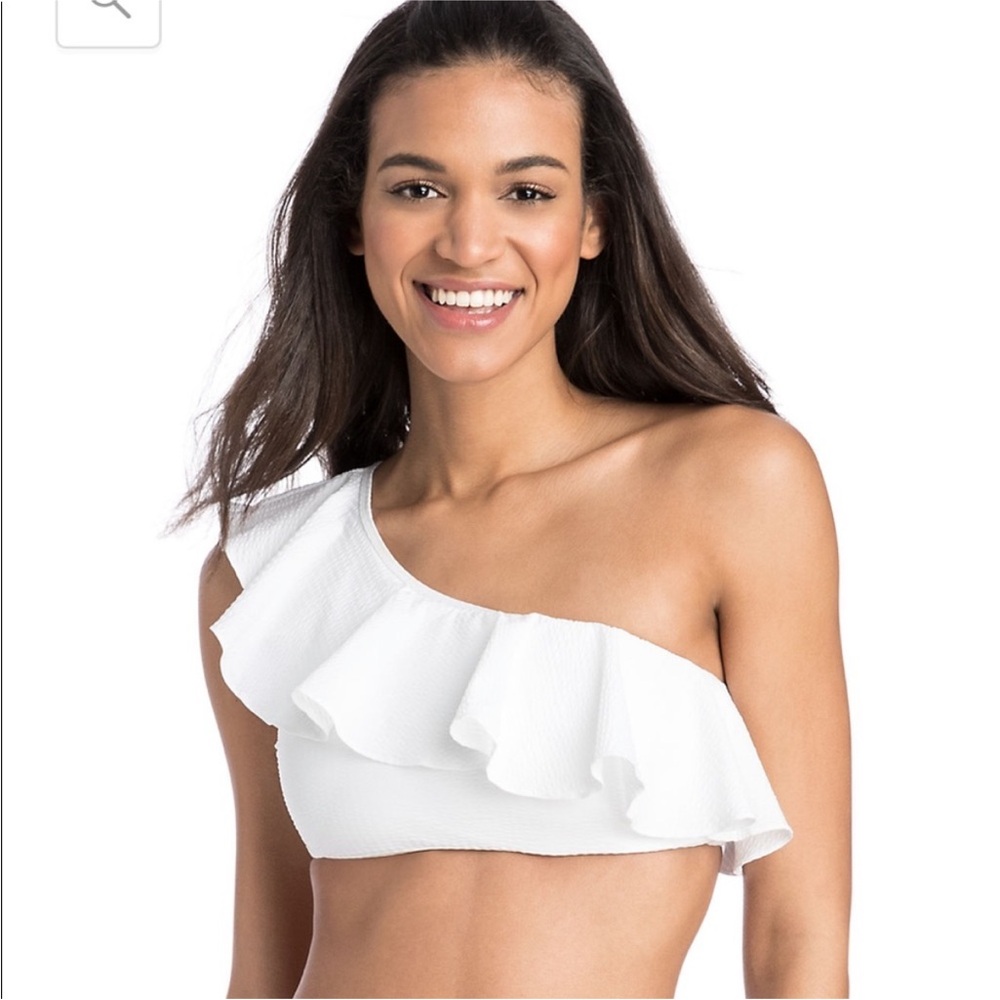 Vineyard Vines Seasucker One Shoulder Bikini Top